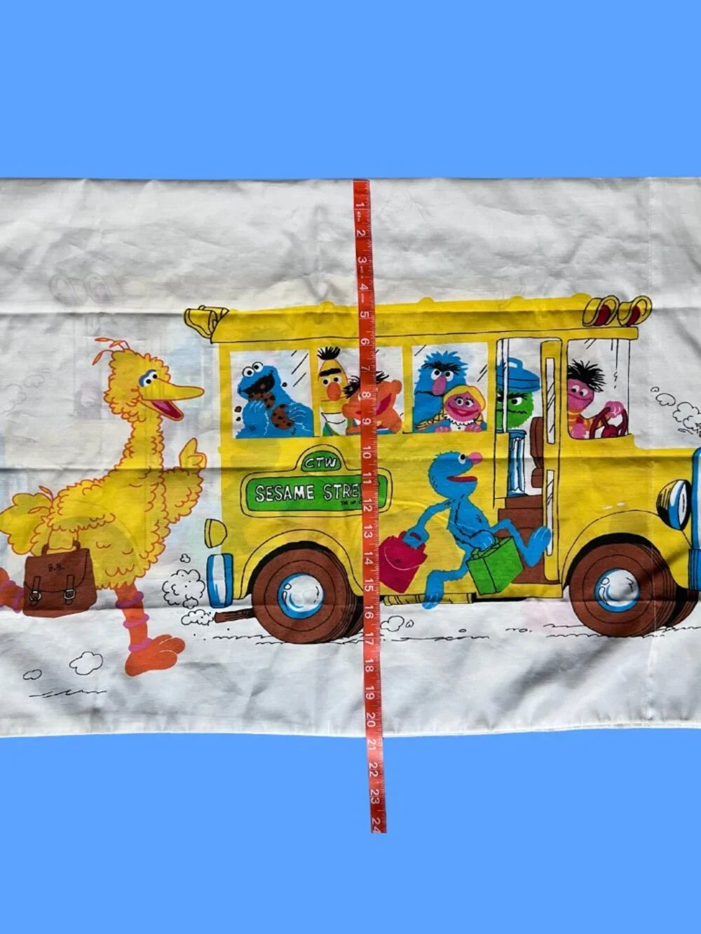 Vintage Sesame Street School Bus Pillow Case | CTW Childrens Television Workshop